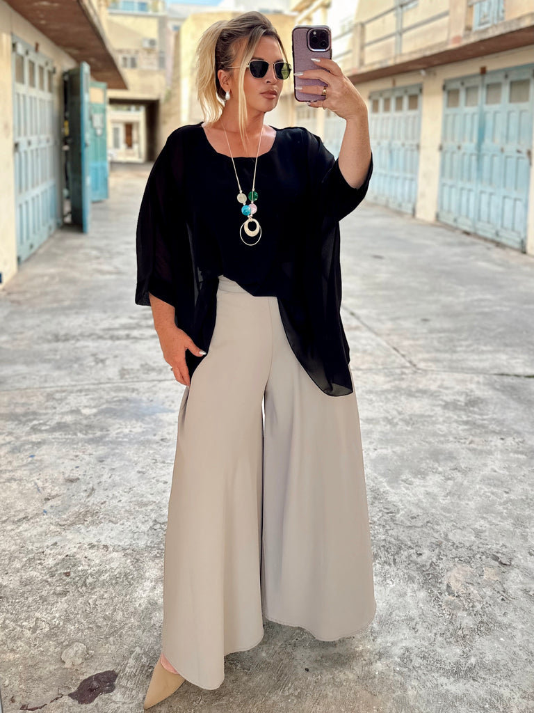 Black Chiffon Kaftan Top