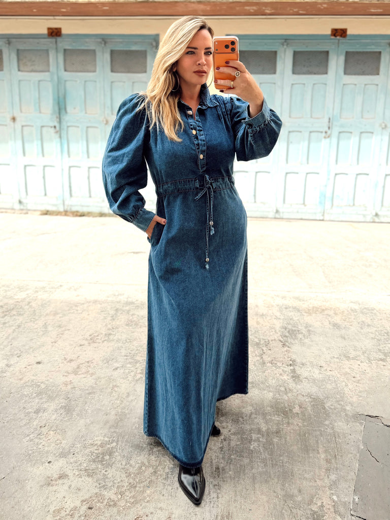 Dark Denim Indigo Maxi Dress