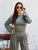 Marceaux Lace-Back Tracksuit Co-ord - Khaki