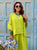 Lime Serena Linen & Silk Trim Co-Ord Set