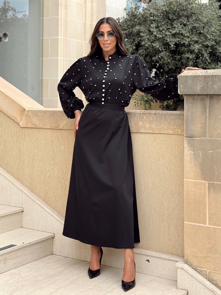 Noir Grace Diamanté Dress