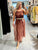 Mocha Silk Strappy Dress