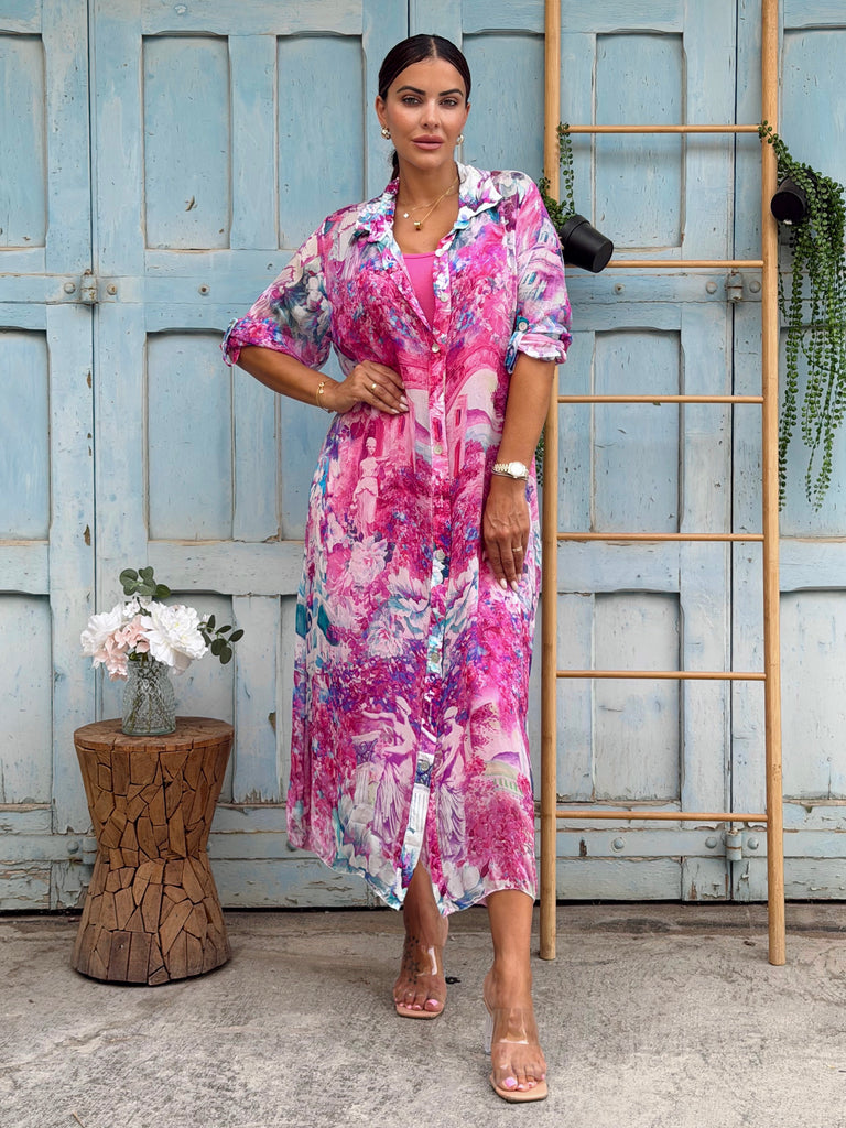 Maison Rosalia Silk Shirt Dress