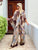 Choca Mocha Floral Silk Kaftan Set