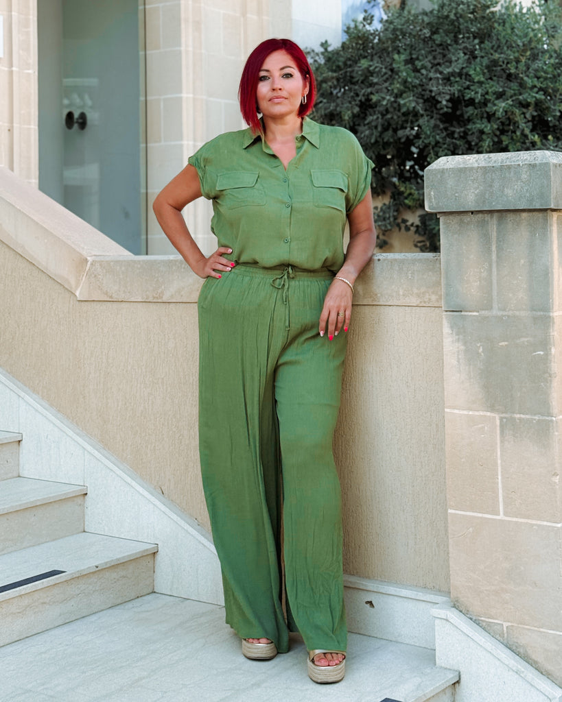 Green Shirt/ Trousers Co-ord