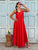 The Valentina Silky Satin Maxi Dress - Red