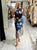 Blue and Beige Mesh Dress