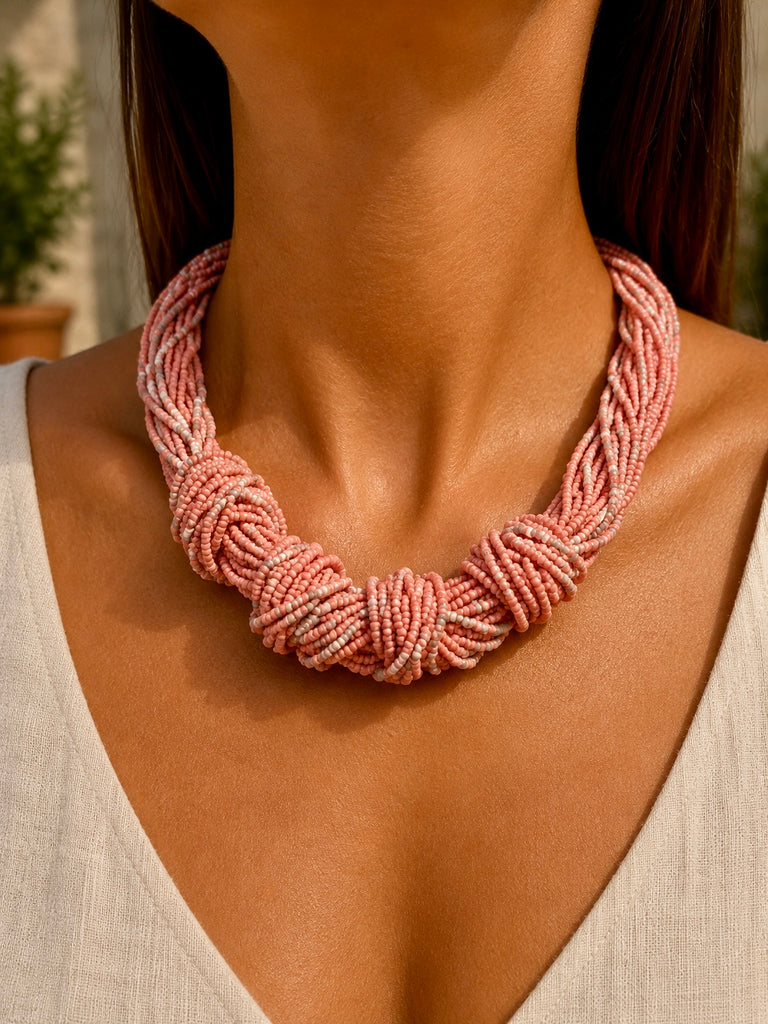 Nodo Beaded Statement Necklace