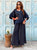 Navy Serena Linen & Silk Trim Co-Ord Set