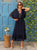 Desert Navy Pearl Silk Dress