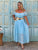 Château Belle Lace Crochet Bardot Maxi Dress - Bleu