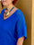 Blue Linen and Crochet Kaftan Dress