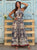 Bohemian Paisley Wide-Leg Jumpsuit with Brown Belt - Navy