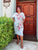 White Pure Linen Sleeve Shift Dress