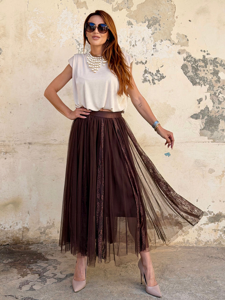 Mocha Drama Skirt