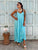 Luna Strappy Viscose Maxi Dress - Turquoise