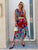Red Aurora Watercolour Dress