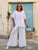 Maison Riviera Luxe Pure Linen Broderie Co-Ord - Blanc