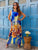 Azure Bloom Pure Silk Dress