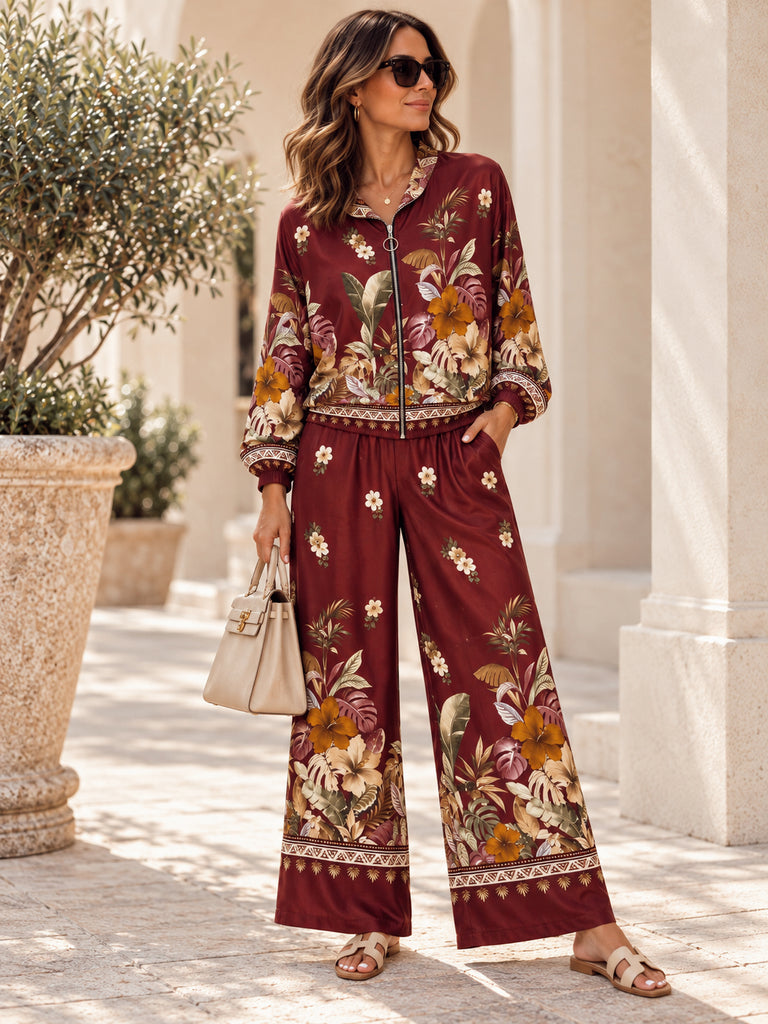 The Bellarosa Luxe Print Bomber Co-Ord - Luxe Collection