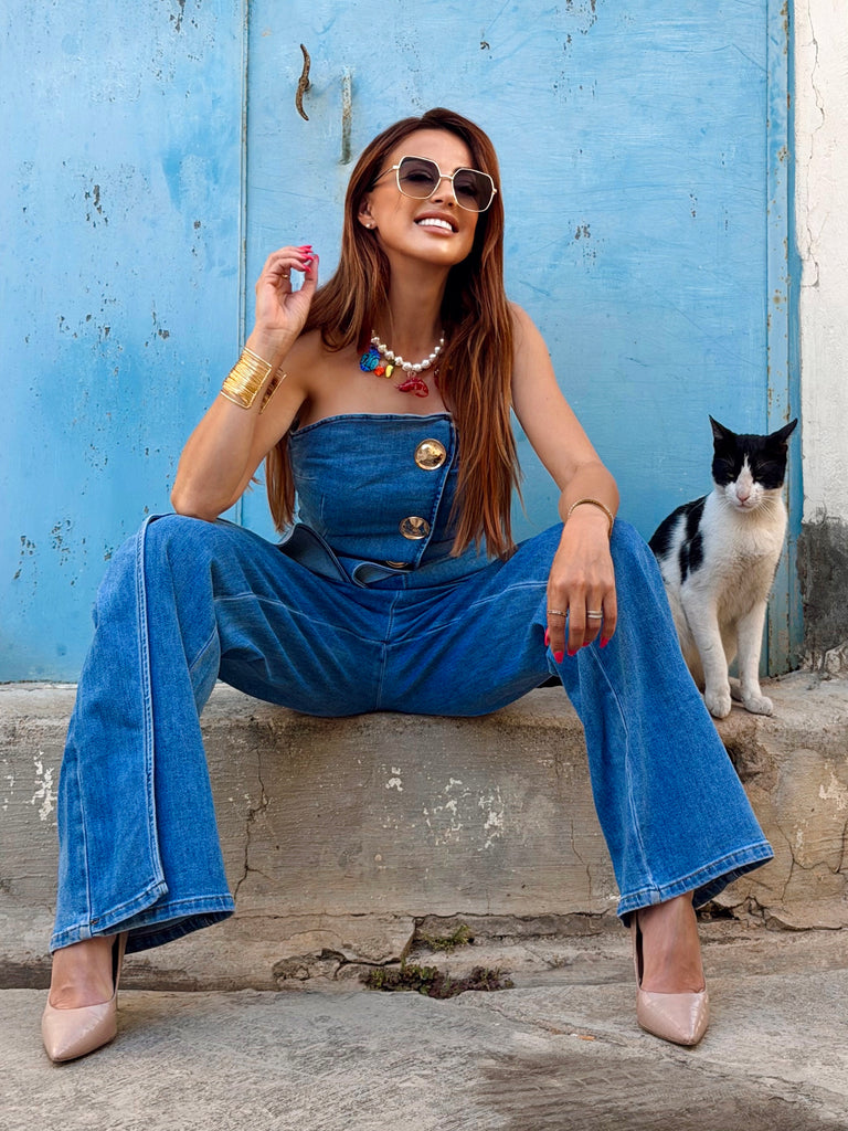 Saint-Tropez Denim Jumpsuit