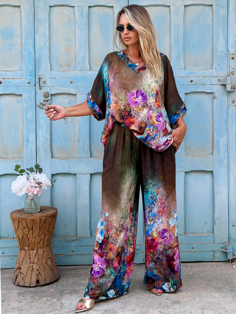 Jardin de Luxe Viscose Co-Ord - Mocha