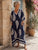 The Marabella Paisley Kaftan Dress - Navy Blue
