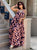 Mocha and Pink Daisy Muse Maxi Dress & matching hair scrunchy