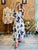 Blue Floral Silky Dress