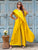 Saffron Cascade Silk Satin Co-Ord Set