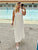 White V Neck Drop Dress