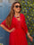 Desert Red Pearl Silk Dress