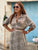 Fleur de Maison Luxe Embroidered Shirt Dress - Taupe