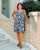 Navy and White Baroque Viscose Dress