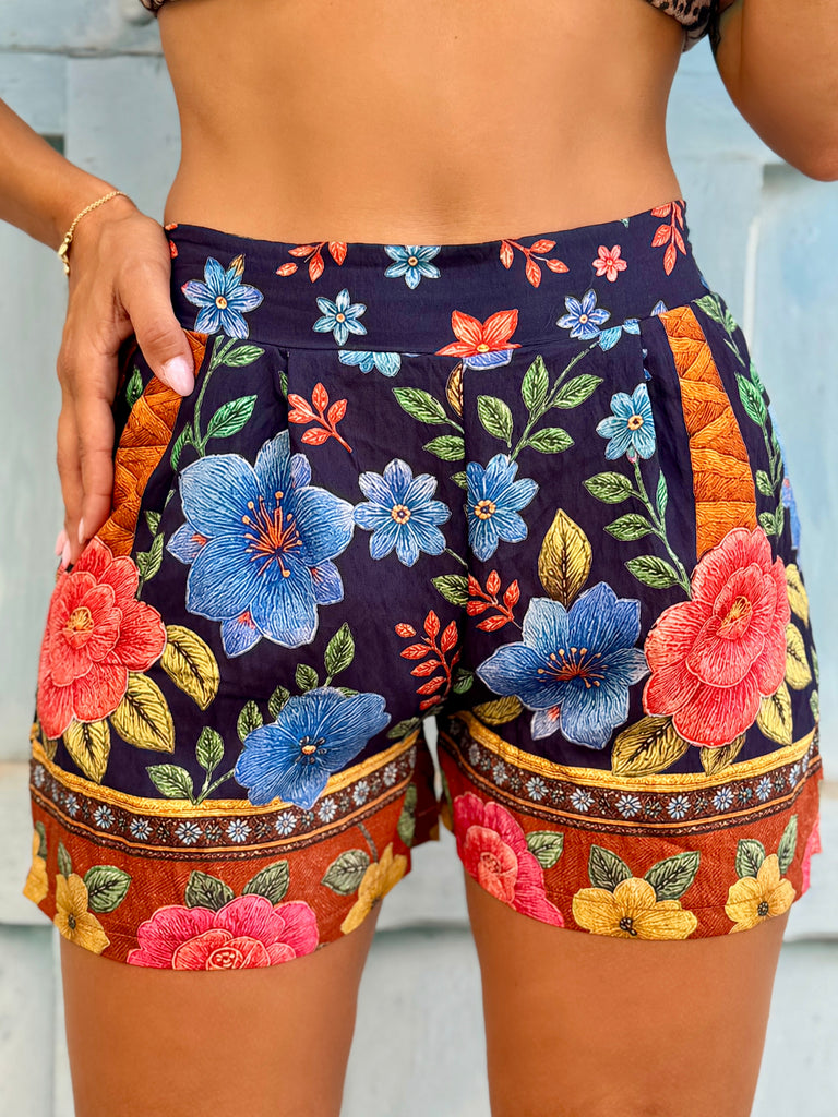 Jardin Soleil Shorts - Navy Blue