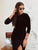 Solvène Velvet Midi Dress Black