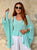 Aria Viscose Crochet Knit Vest & Cardigan Set - Mint