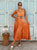 Soleil Washed Viscose Maxi Dress - Burnt Orange