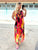 Fucshia Silk Water colour Dress