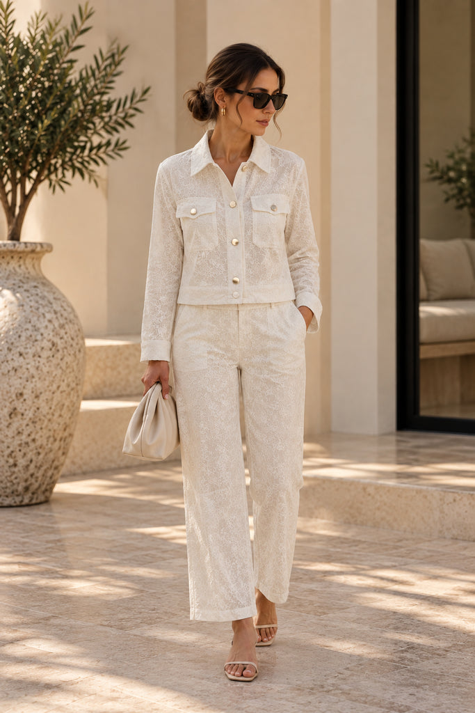 The Montreux Blanc Lace Suit Co-Ord - Bougie Collection