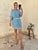 Powder Blue Mini Kaftan Dress