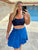 Blue and Navy Viscose Wrap Skirt