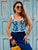 Boheme Denim Crochet Top - Acqua
