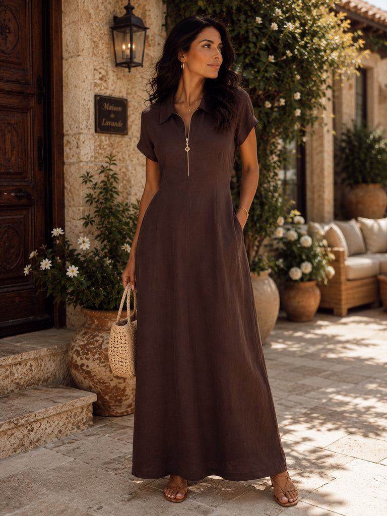 The Élodie Chocolate Maxi Dress - Bougie Collection
