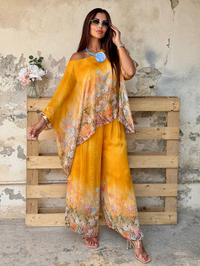 Golden Reverie Pure Silk Co-Ord