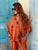 Élodie Luxe Pure Linen Co-ord - Burnt Orange & Navy