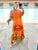 Orange Tuscan Silk Sunflower Dress