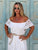 Château Belle Lace Bardot Maxi Dress - Blanc