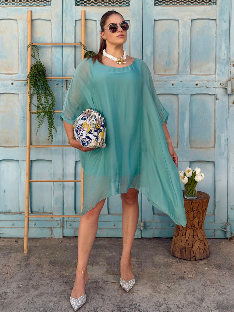 Acqua Capri Pure Silk Kaftan Dress