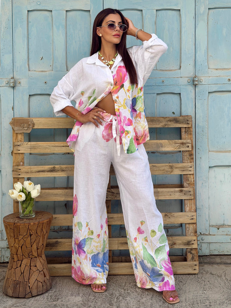 Jardin Blanc Pure Linen Set